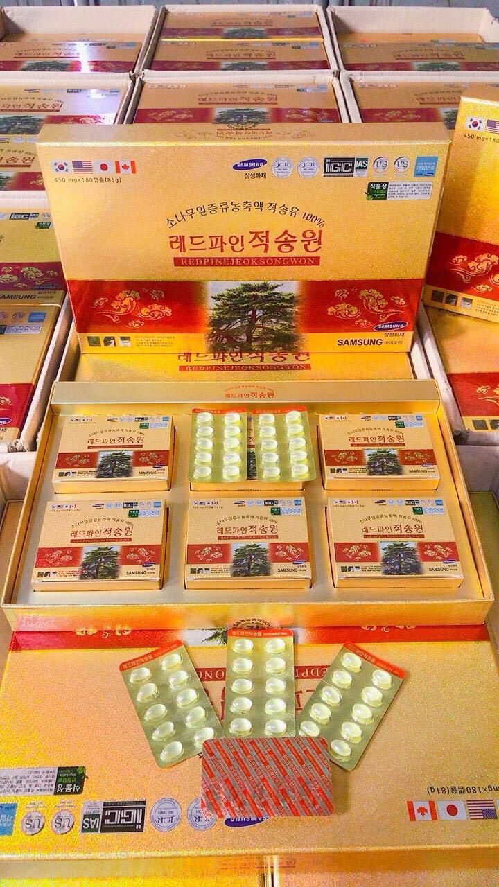 TINH DẦU THÔNG ĐỎ HÀN QUỐC HỘP 180 VIÊN