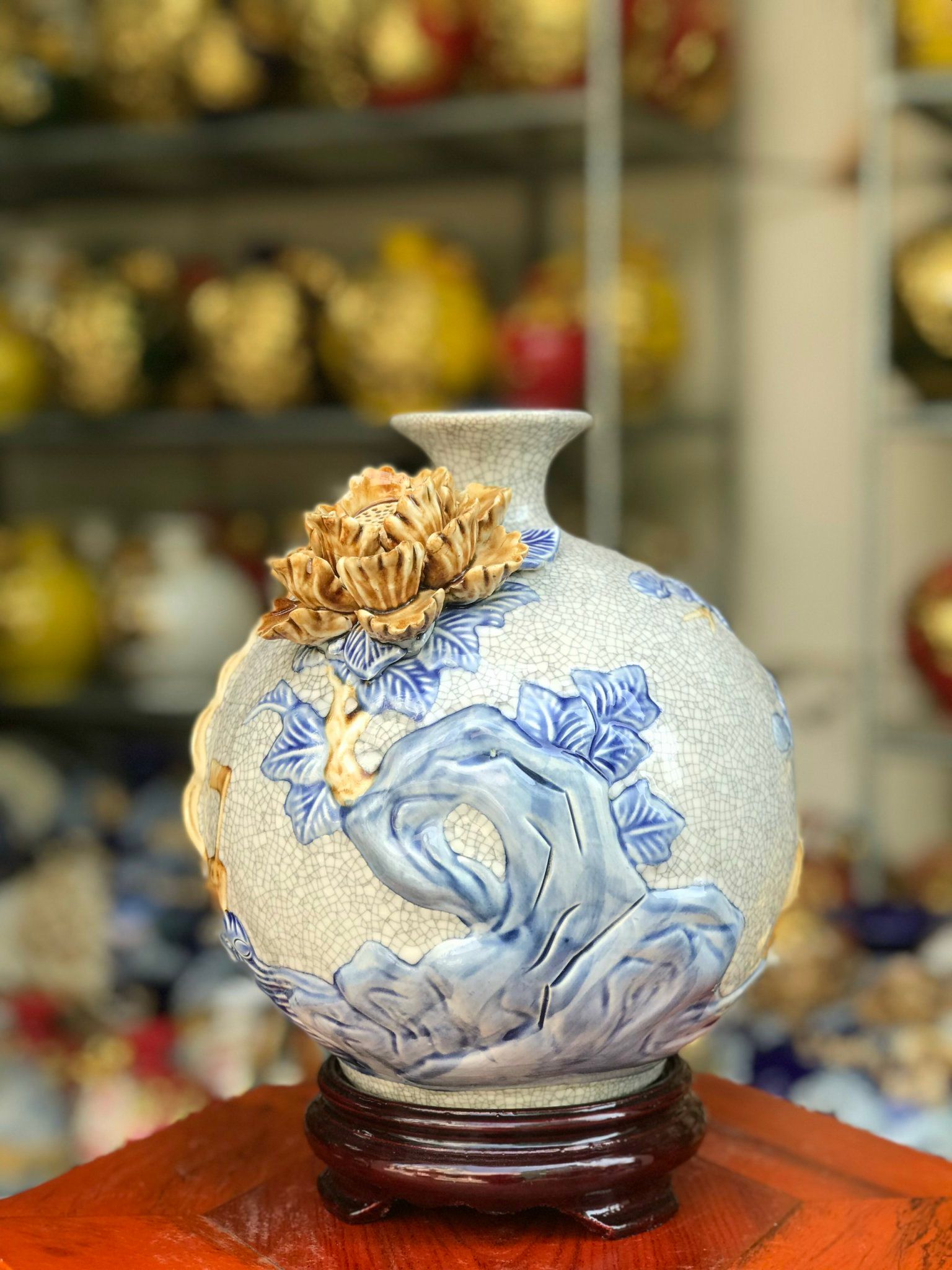 BÌNH HÚT TÀI LỘC MEN RẠN