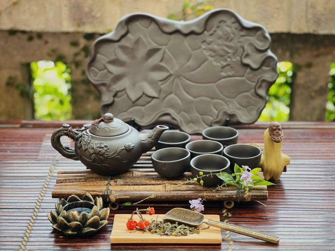 BỘ ẤM CHÉN TỬU SA ĐẤT NUNG