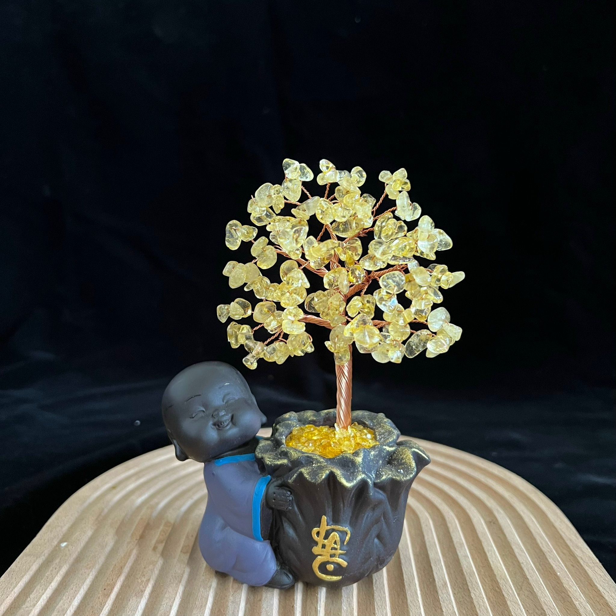 CÂY TÀI LỘC ĐÁ THẠCH ANH MẪU CHÚ TIỂU CAO 18CM