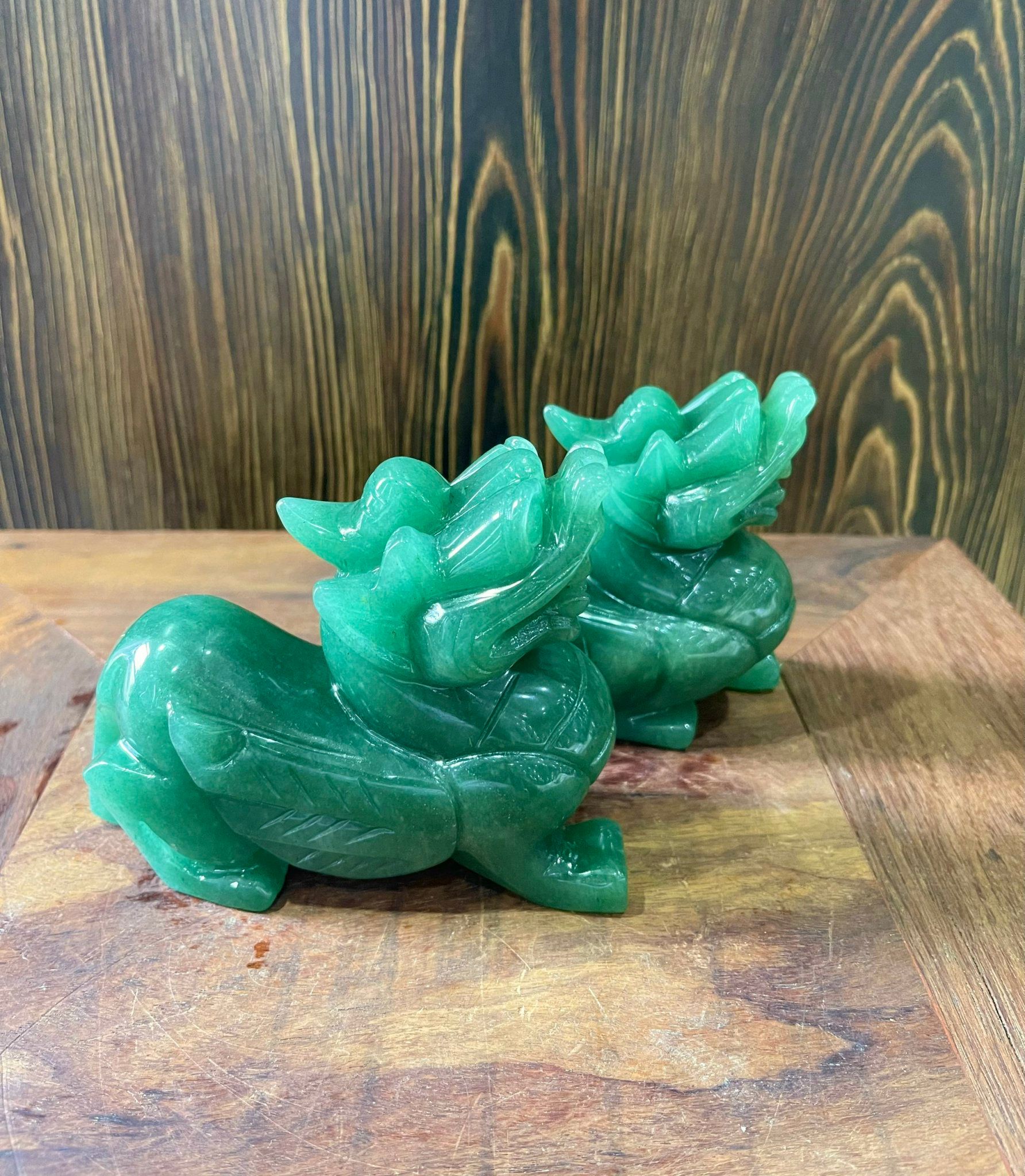 CẶP TỲ HƯU NGỌC THẠCH ANH XANH (Kt:13x10x5cm)