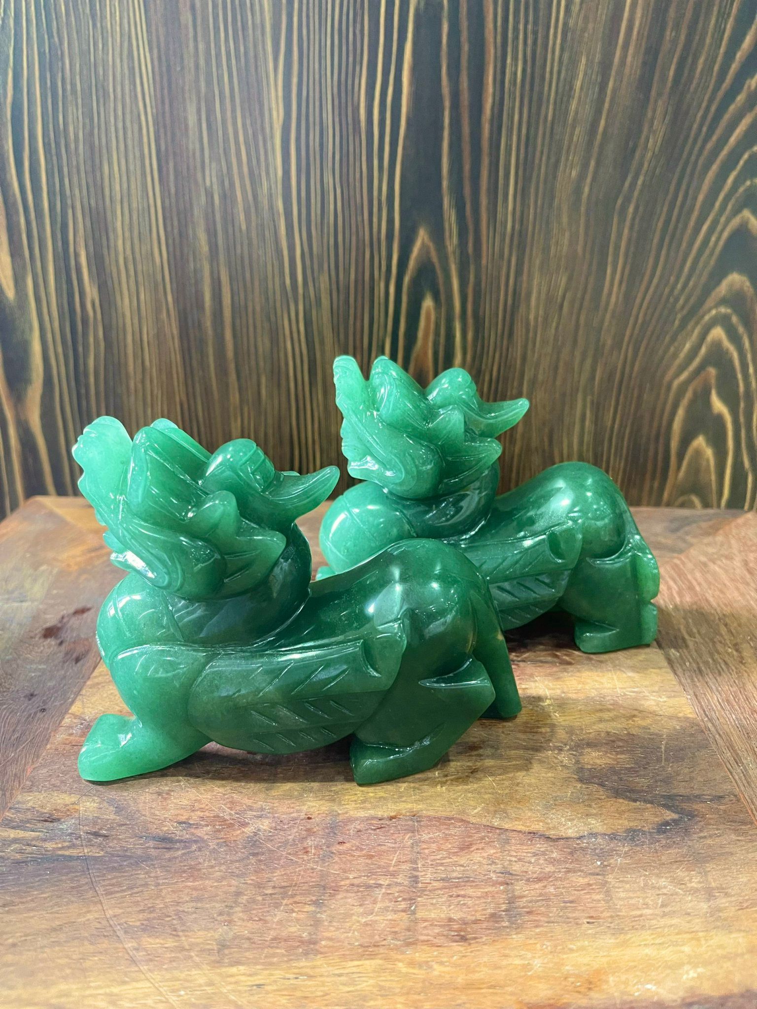 CẶP TỲ HƯU NGỌC THẠCH ANH XANH (Kt:13x10x5cm)