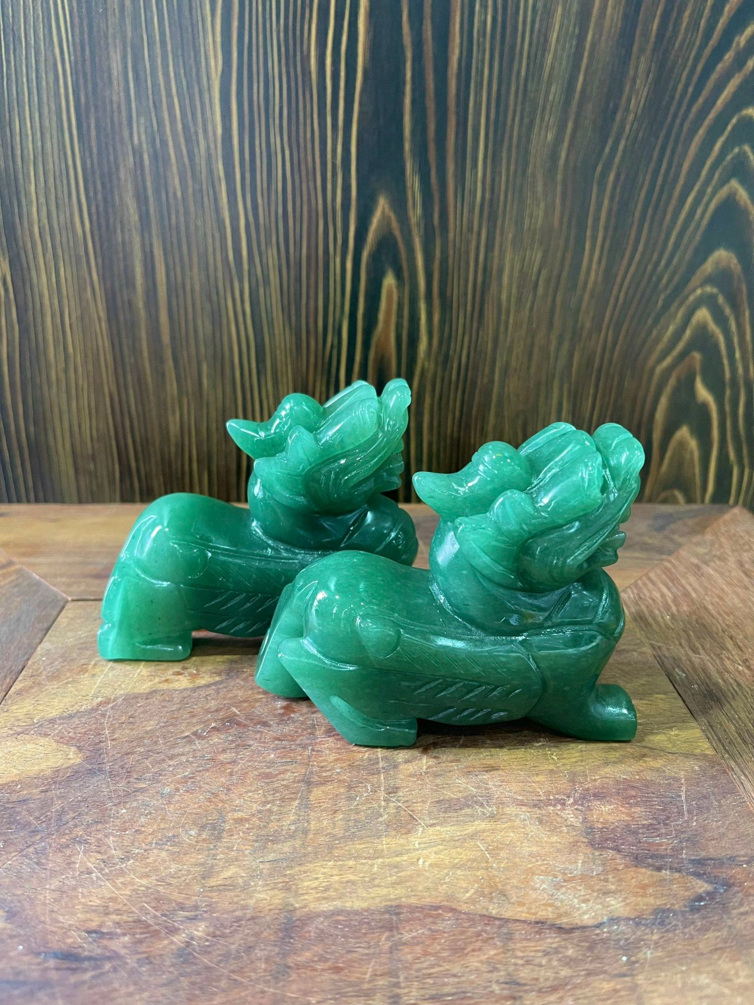 CẶP TỲ HƯU NGỌC THẠCH ANH XANH (Kt:11x8x4cm)