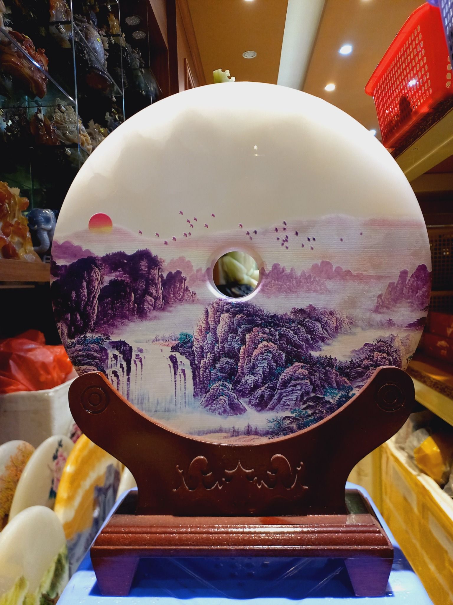 ĐỒNG TIỀN ĐỒNG ĐIẾU PHONG CẢNH ĐÁ NGỌC ONYX