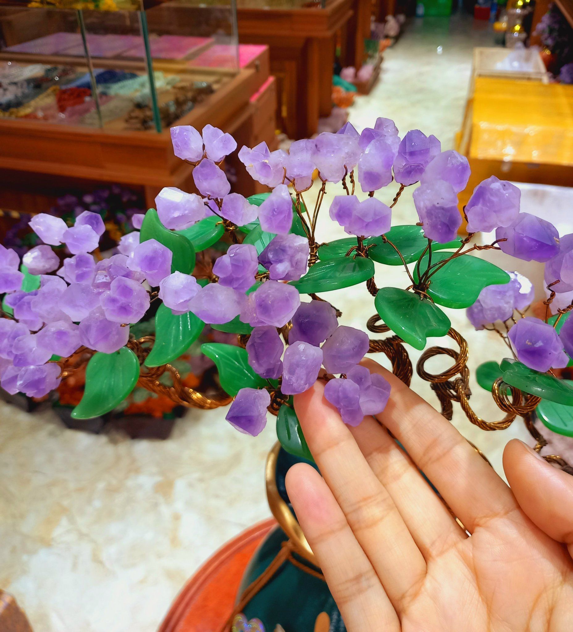 BÌNH THU HÚT TÀI LỘC TINH THỂ THẠCH ANH TÍM