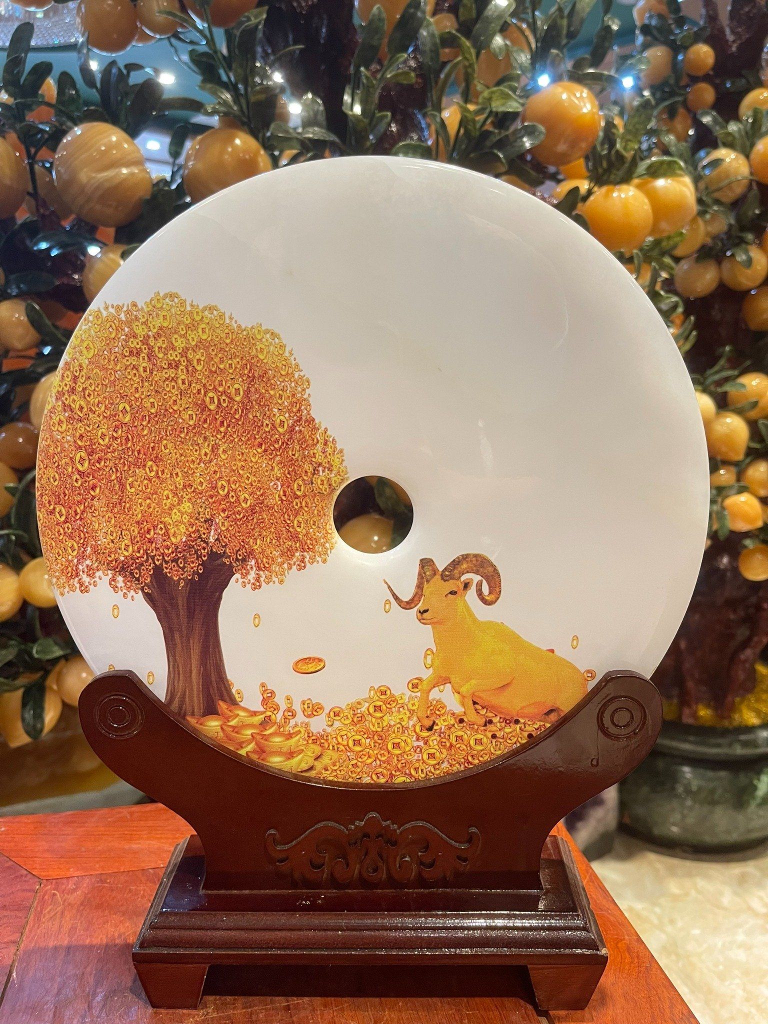 ĐỒNG TÂM NGỌC ONYX TRẮNG 12 CON GIÁP (KÈM ĐẾ)