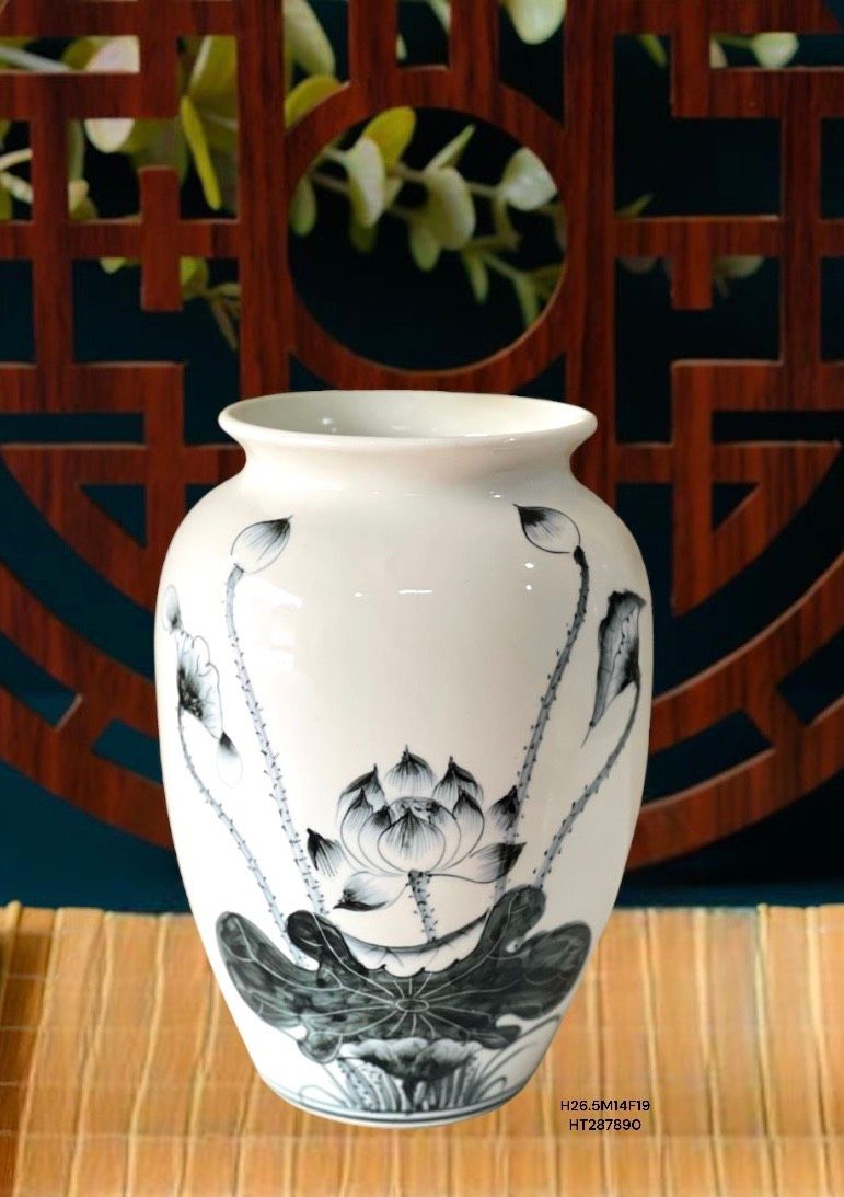 BÌNH HOA VẼ SEN TRÀM