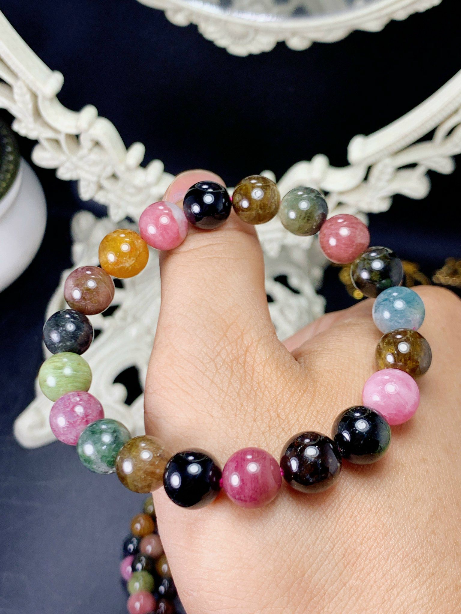 VÒNG TAY NGŨ SẮC Tourmaline (SIZE 8,5 VÀ 9,5 LY)