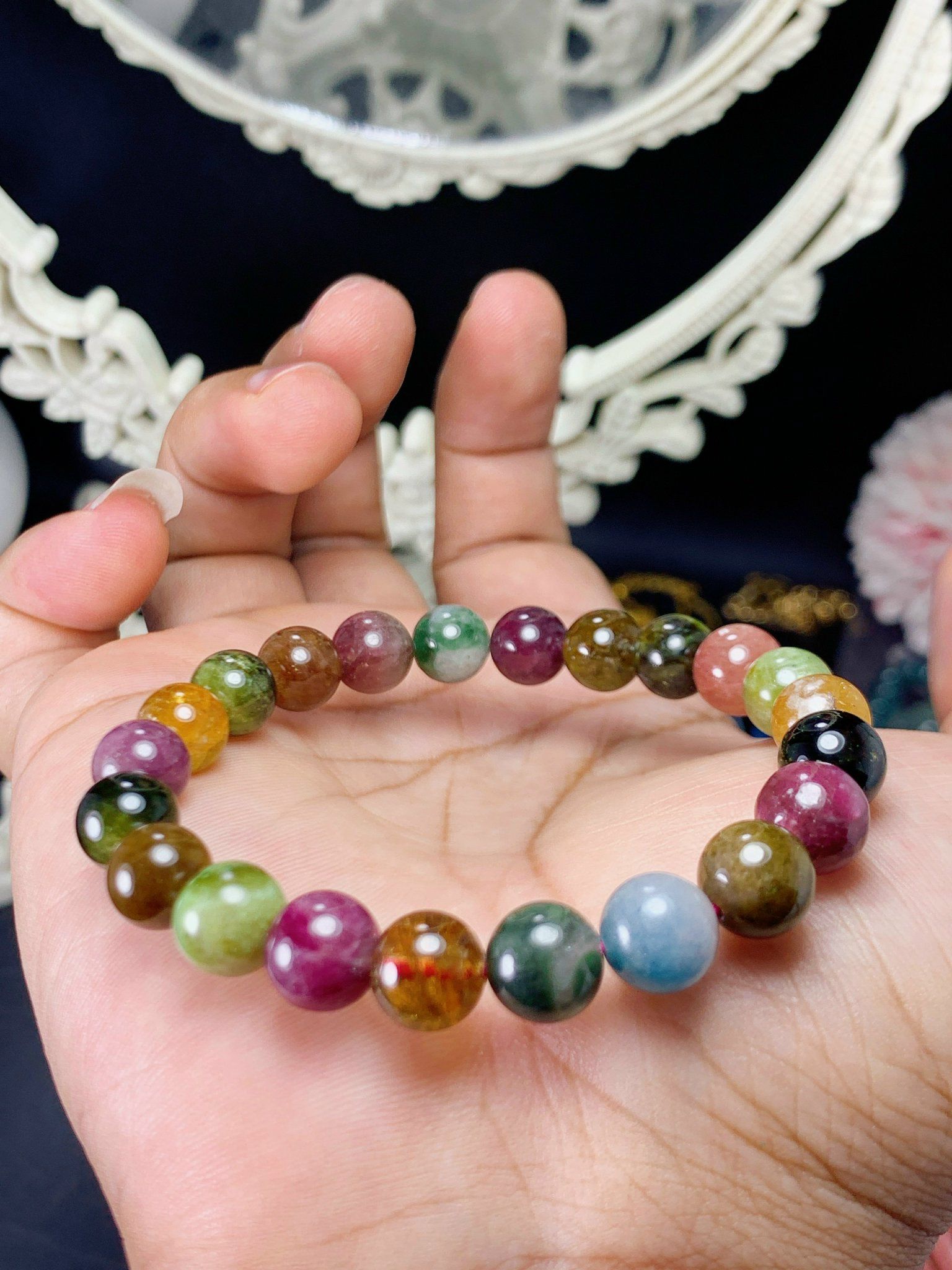 VÒNG TAY NGŨ SẮC Tourmaline (SIZE 8,5 VÀ 9,5 LY)
