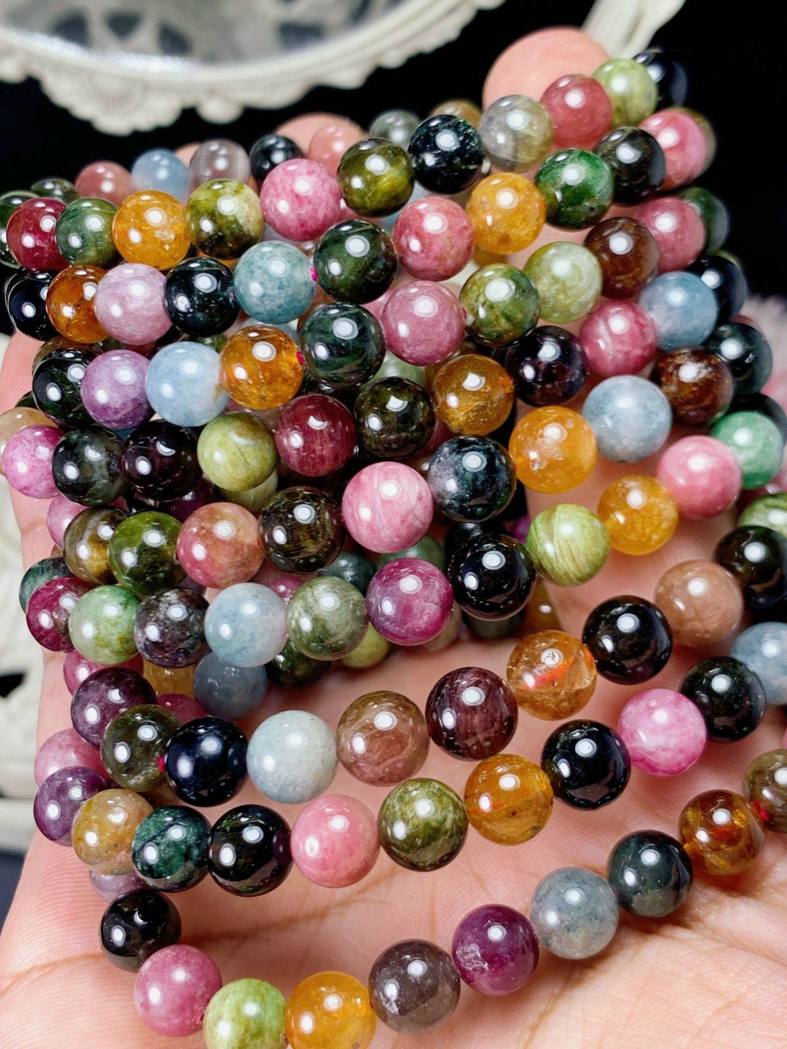 VÒNG TAY NGŨ SẮC Tourmaline (SIZE 8,5 VÀ 9,5 LY)