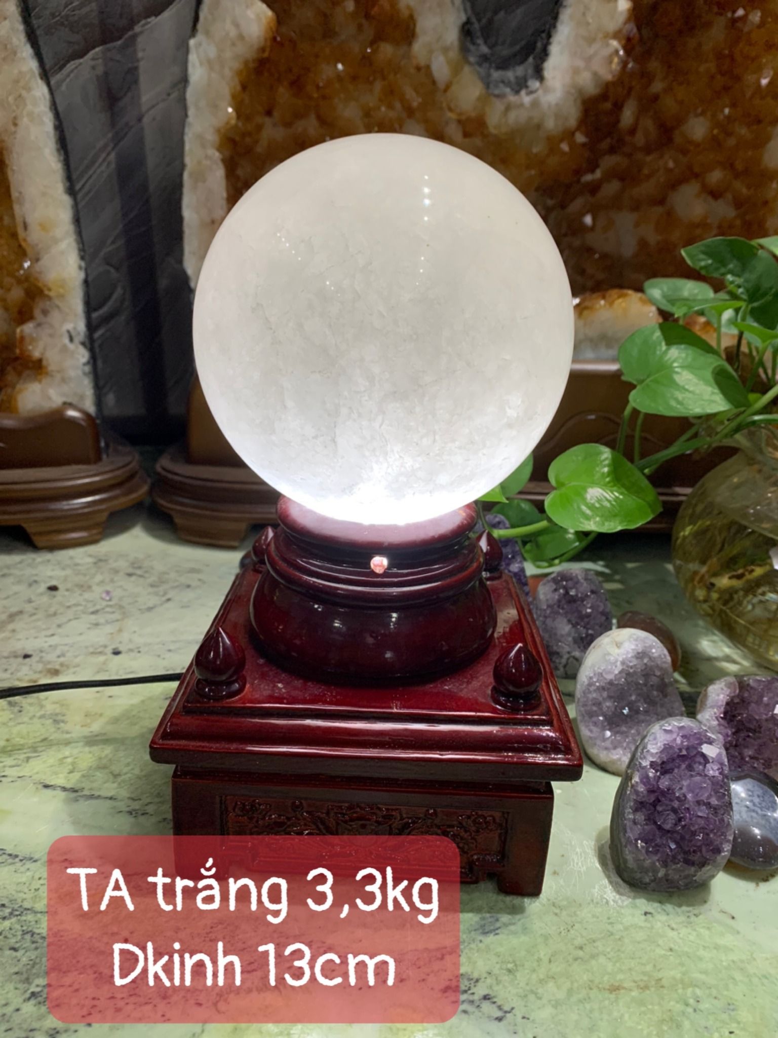 BI CẦU THẠCH ANH TRẮNG (ĐK13CM)