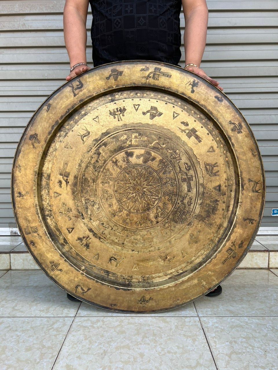 MÂM ĐỒNG MẶT TRỐNG SIÊU TO 82cm