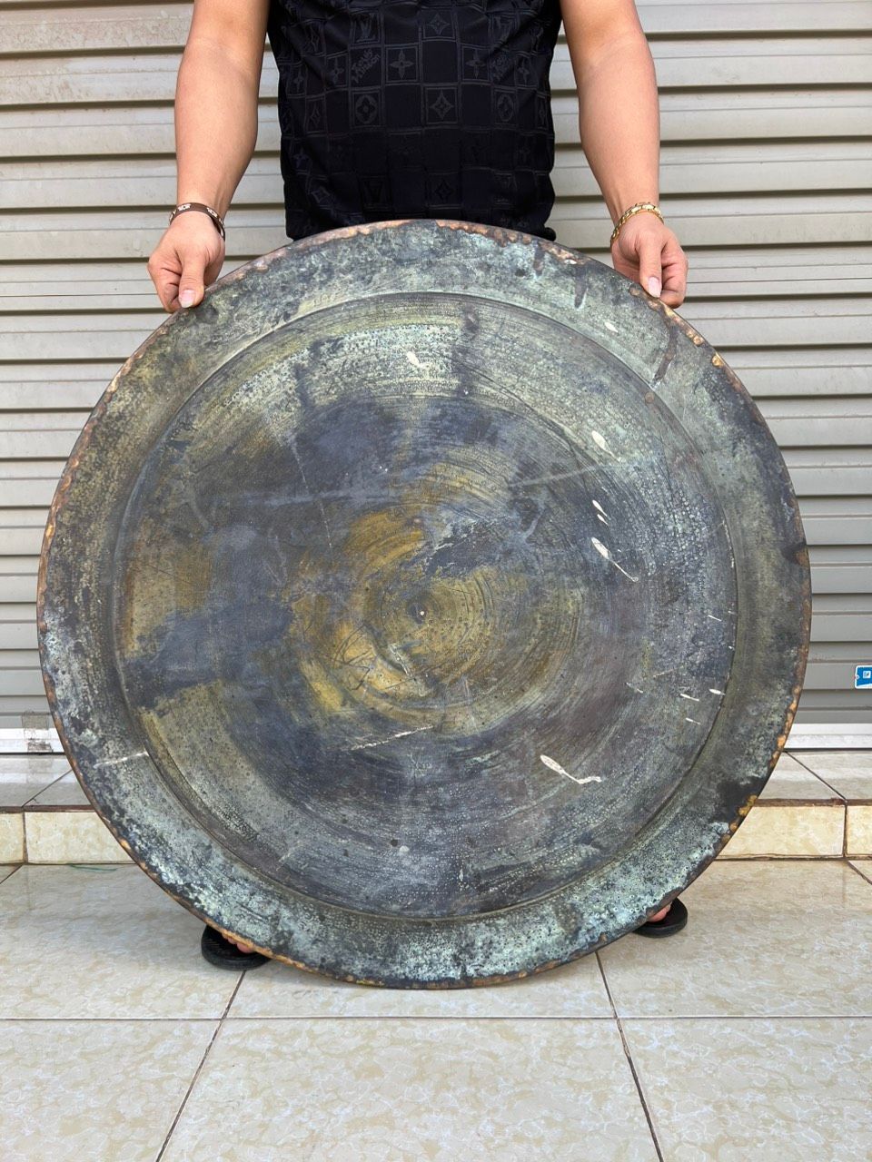 MÂM ĐỒNG MẶT TRỐNG SIÊU TO 82cm