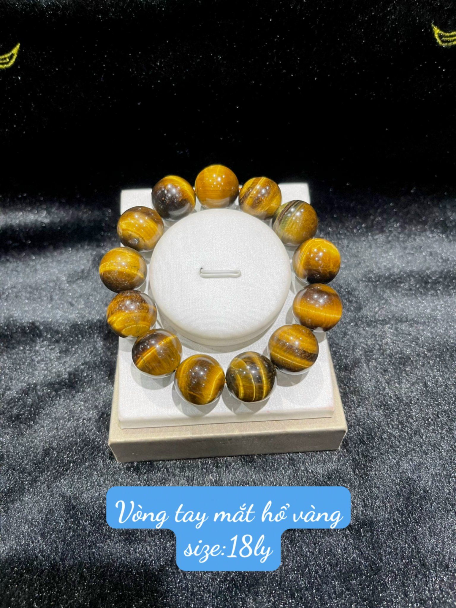 VÒNG TAY MẮT HỔ VÀNG (SIZE 8,10,12,14,16 VÀ 18 LY)