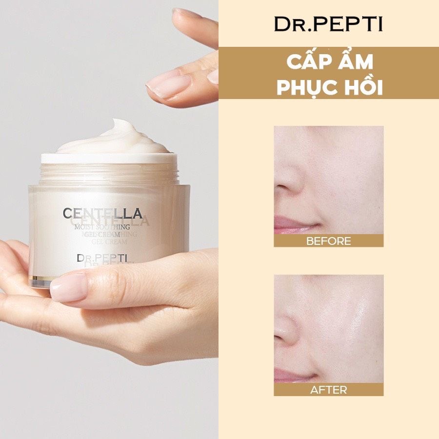 Kem Dưỡng Ẩm Chiết Xuất Rau Má Làm Dịu Da Dr.Pepti Centella Moist Soothing Gel Cream