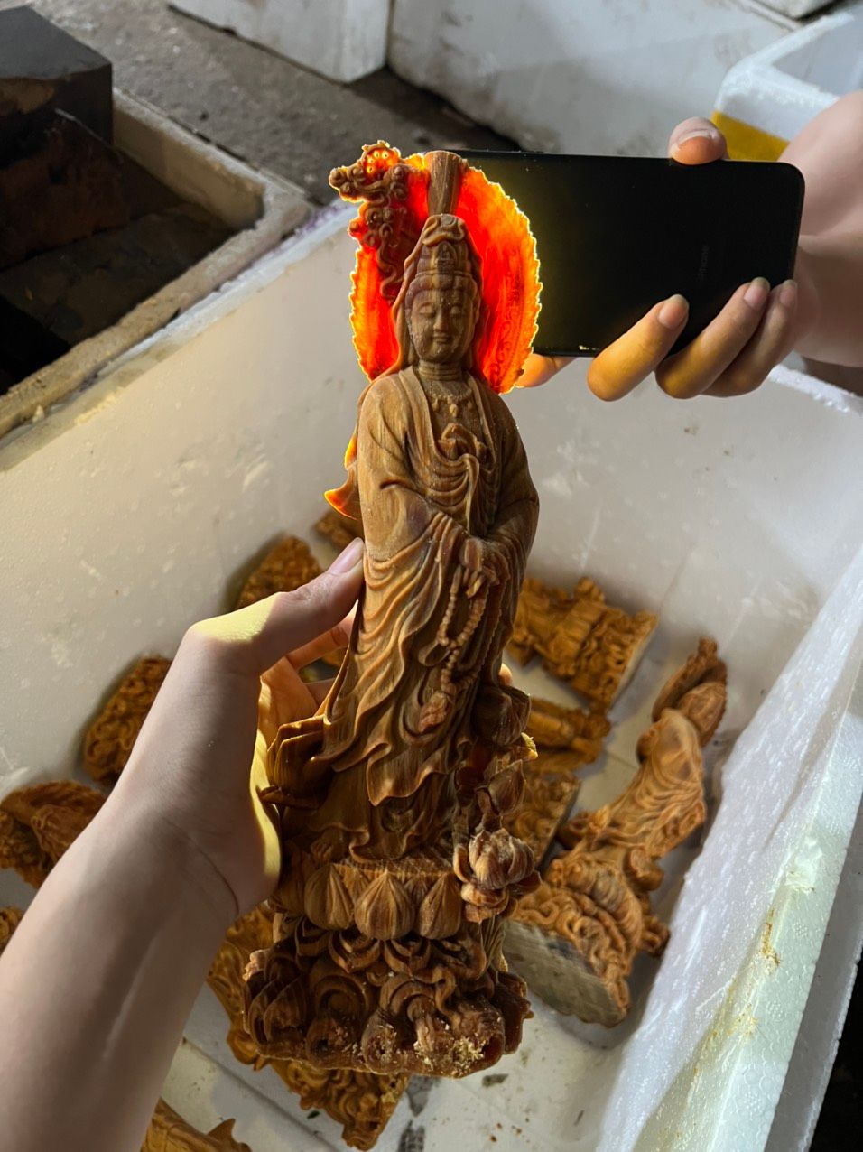 Phật quan âm liên hoa huyết long siêu mọng dầu