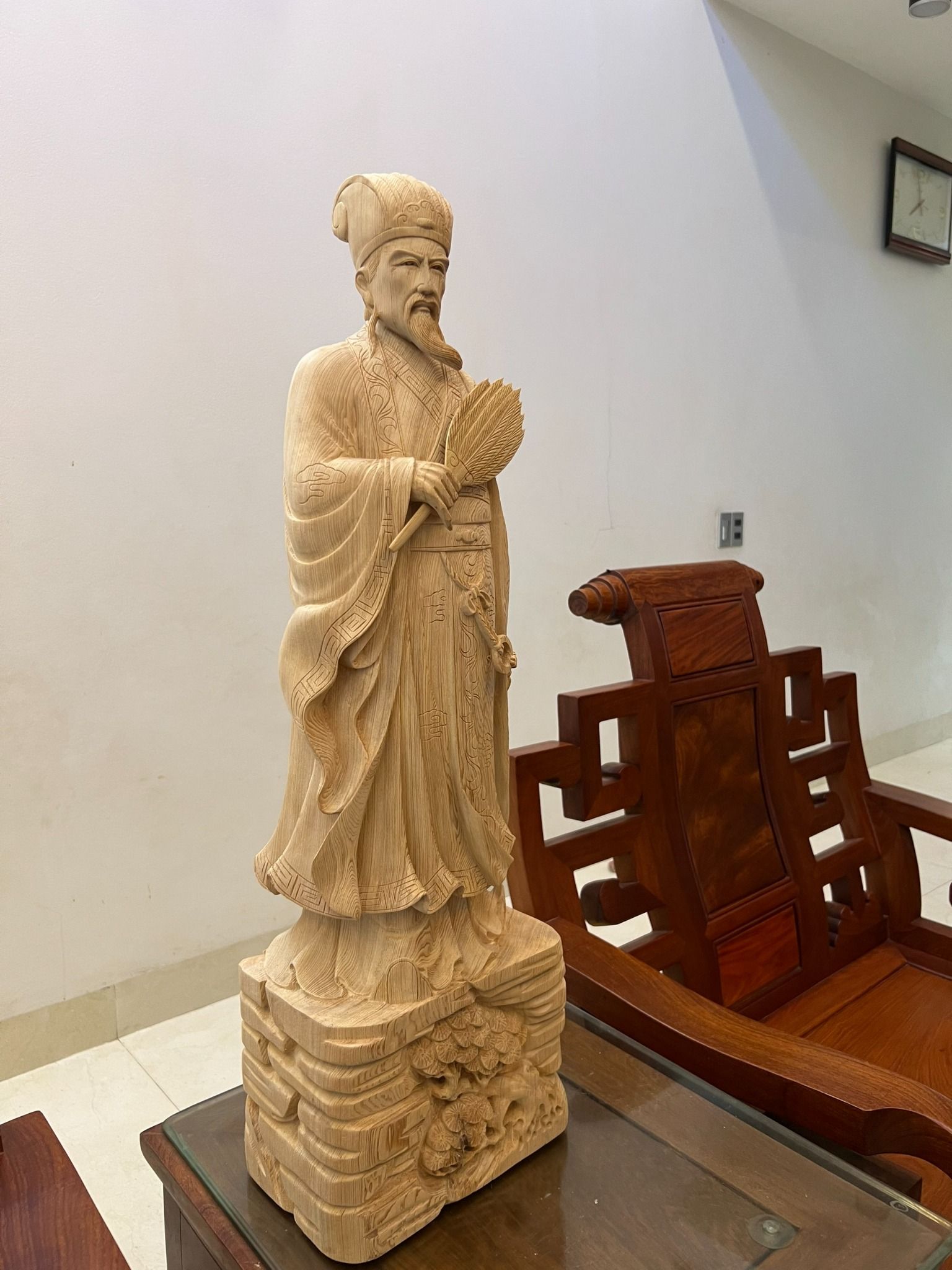 Tượng Khổng Minh gỗ Ngọc Am LK