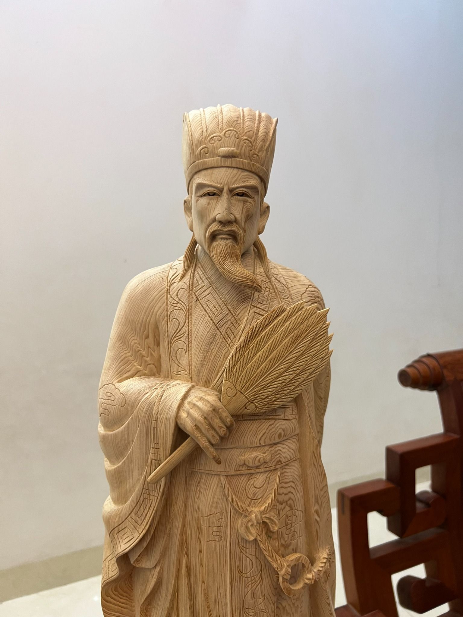 Tượng Khổng Minh gỗ Ngọc Am LK