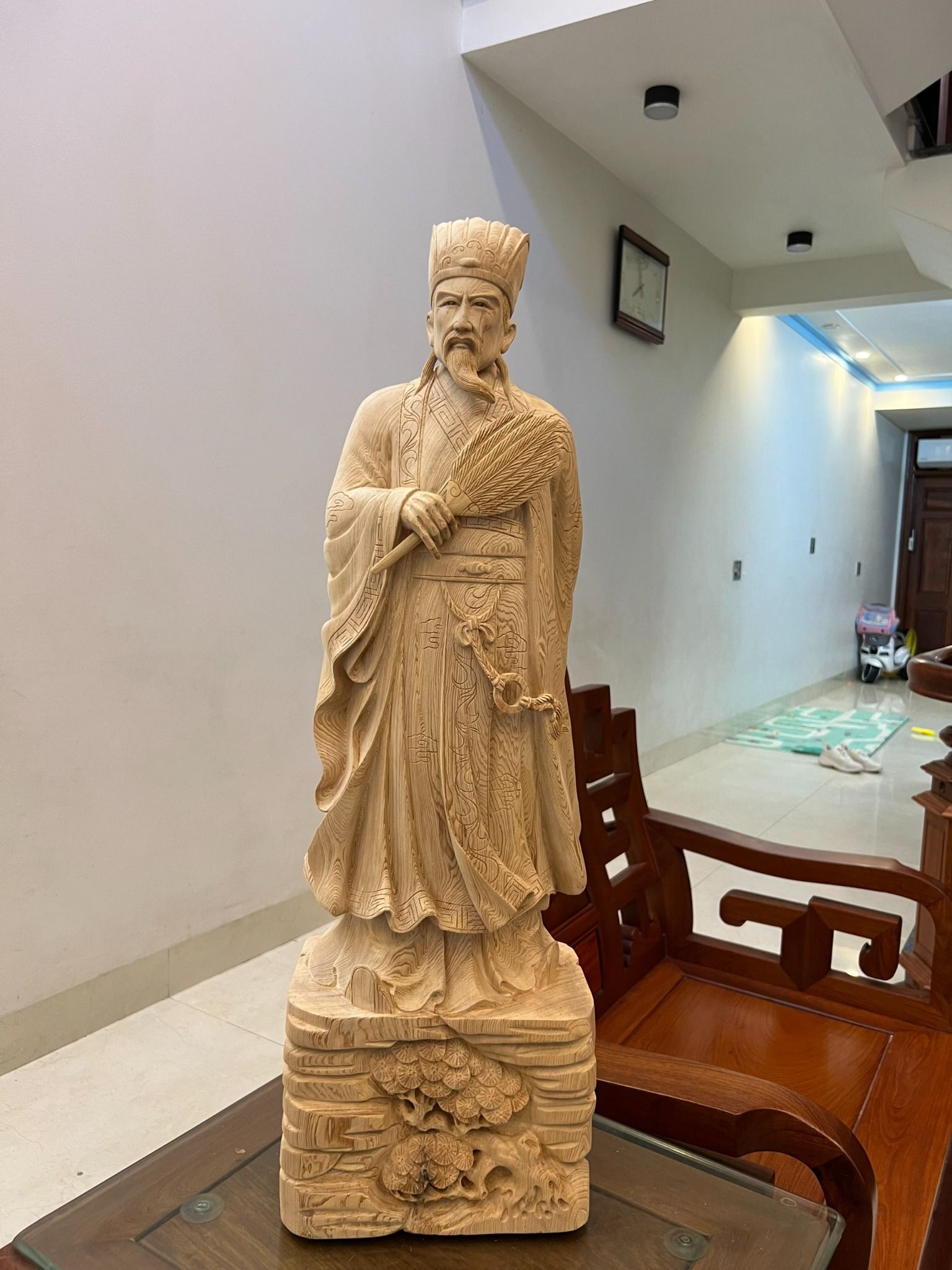 Tượng Khổng Minh gỗ Ngọc Am LK