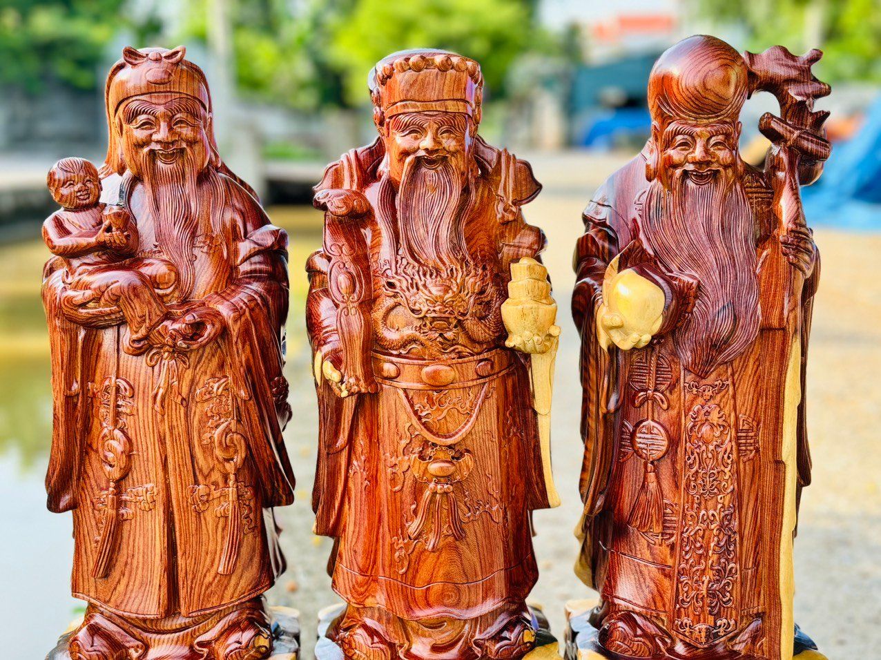Bộ Tam Đa Gỗ Cẩm Việt Liền Khối