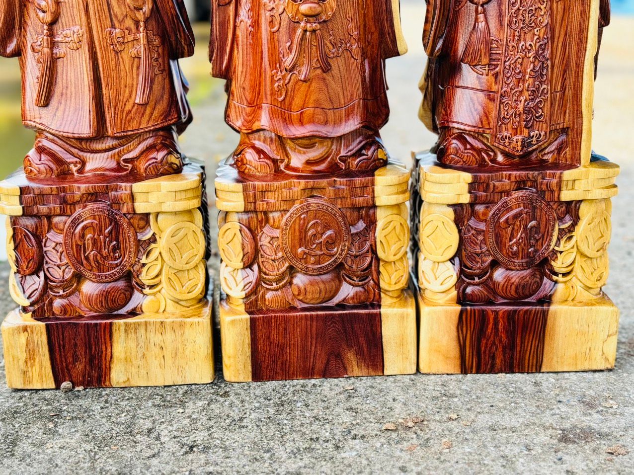 Bộ Tam Đa Gỗ Cẩm Việt Liền Khối