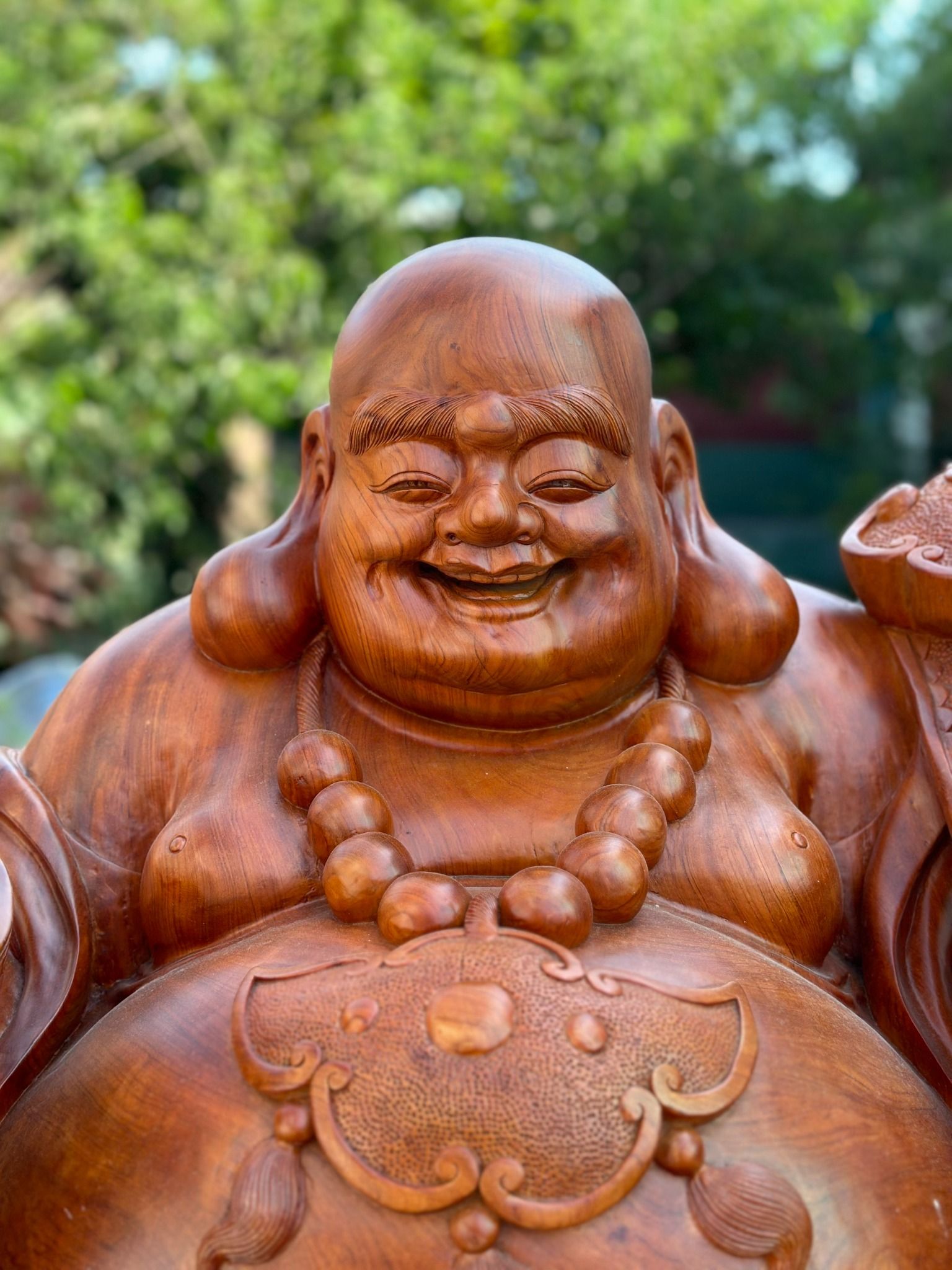 Tượng Phật Di Lặc Gỗ Hương Đá