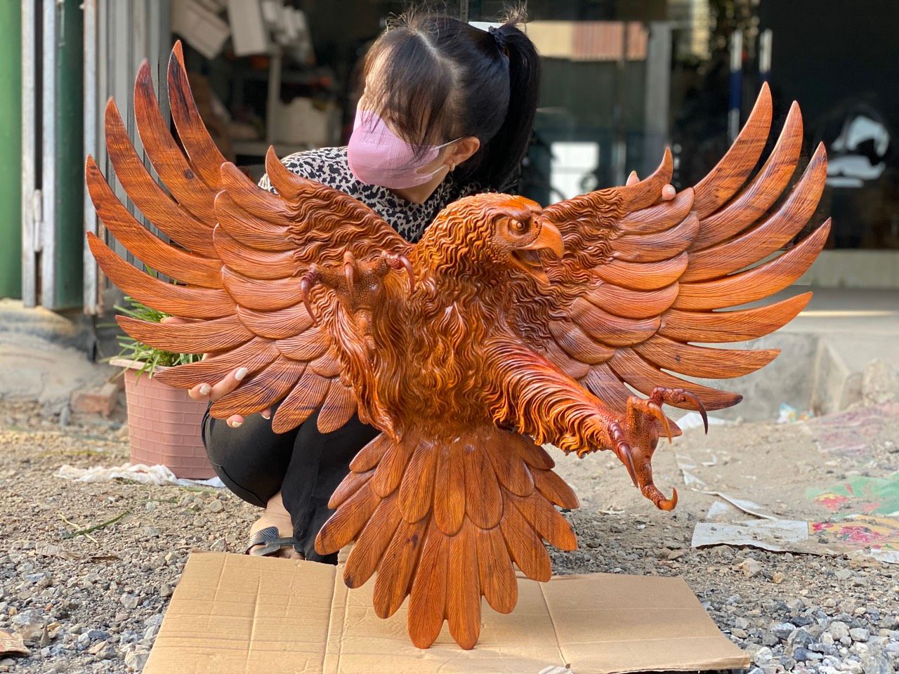 Đại Bàng Treo Tường Gỗ Hương Việt