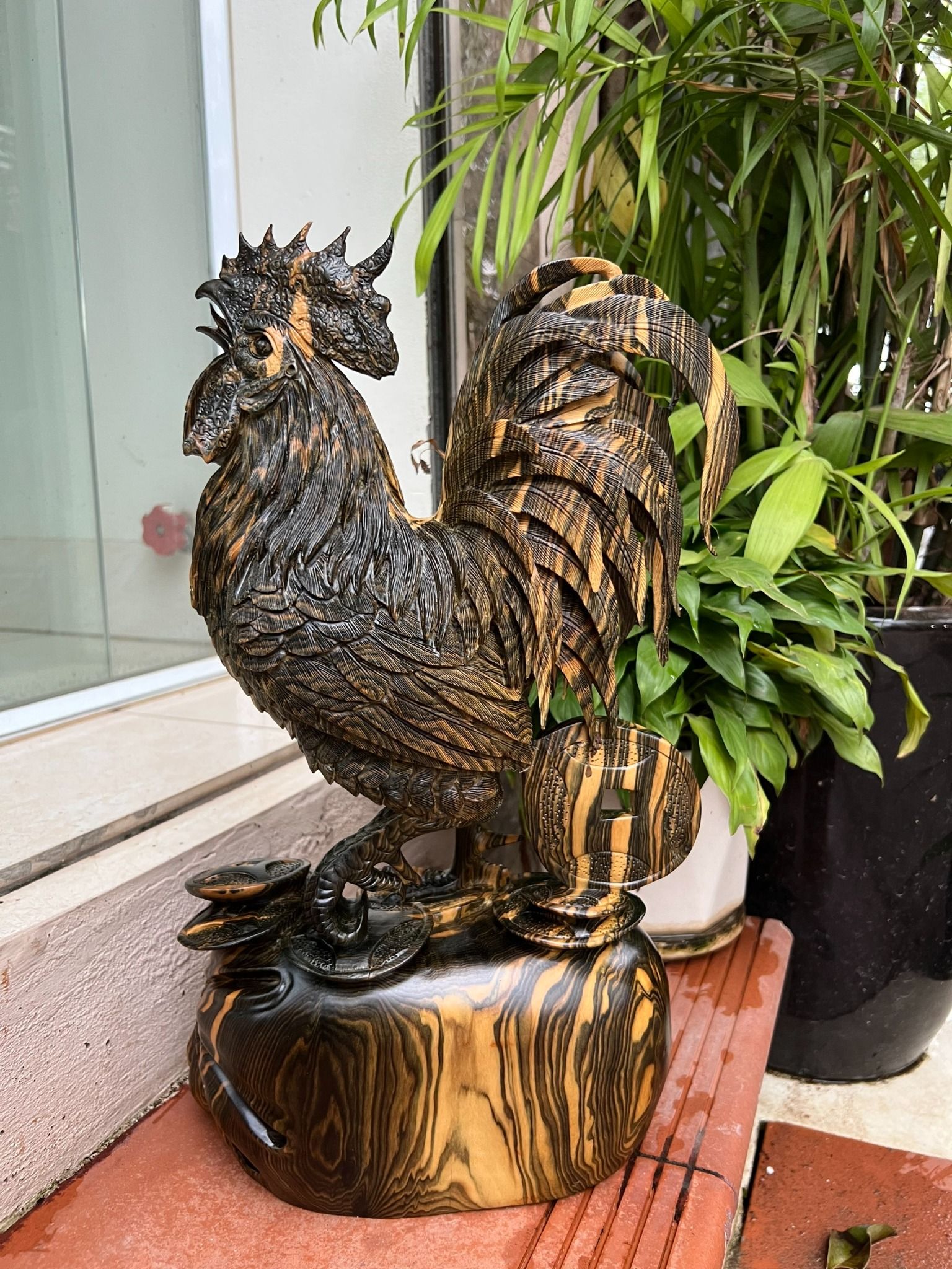 Nhất kê gỗ mun hoa liền