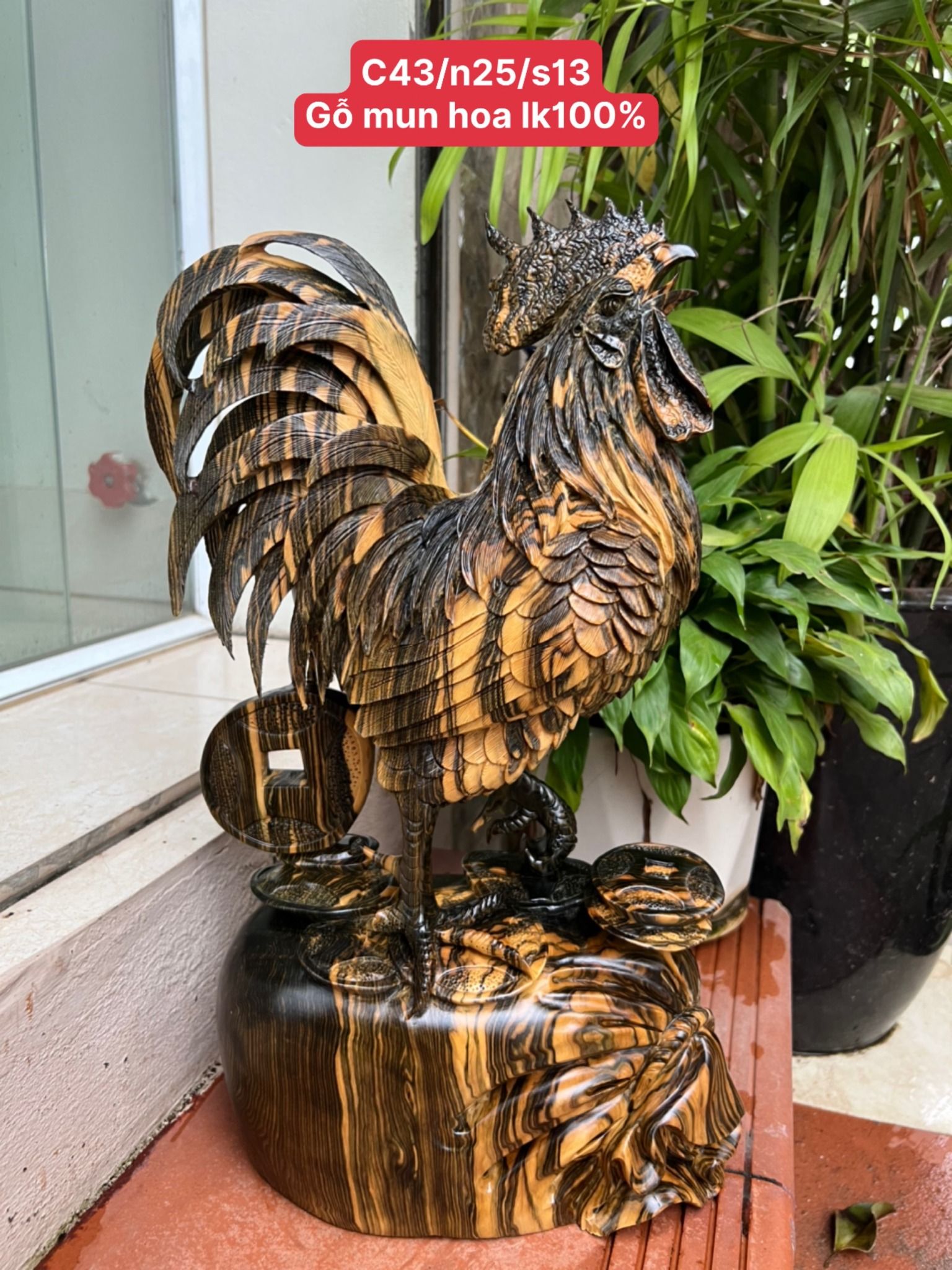 Nhất kê gỗ mun hoa liền