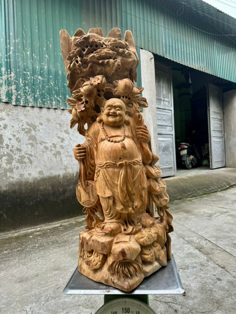 Di Lặc gỗ Ngọc Am liền khối