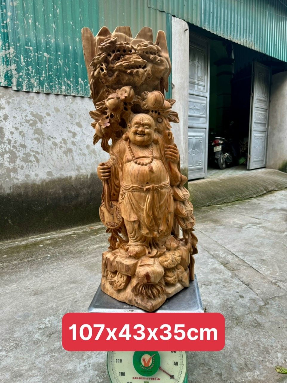 Di Lặc gỗ Ngọc Am liền khối