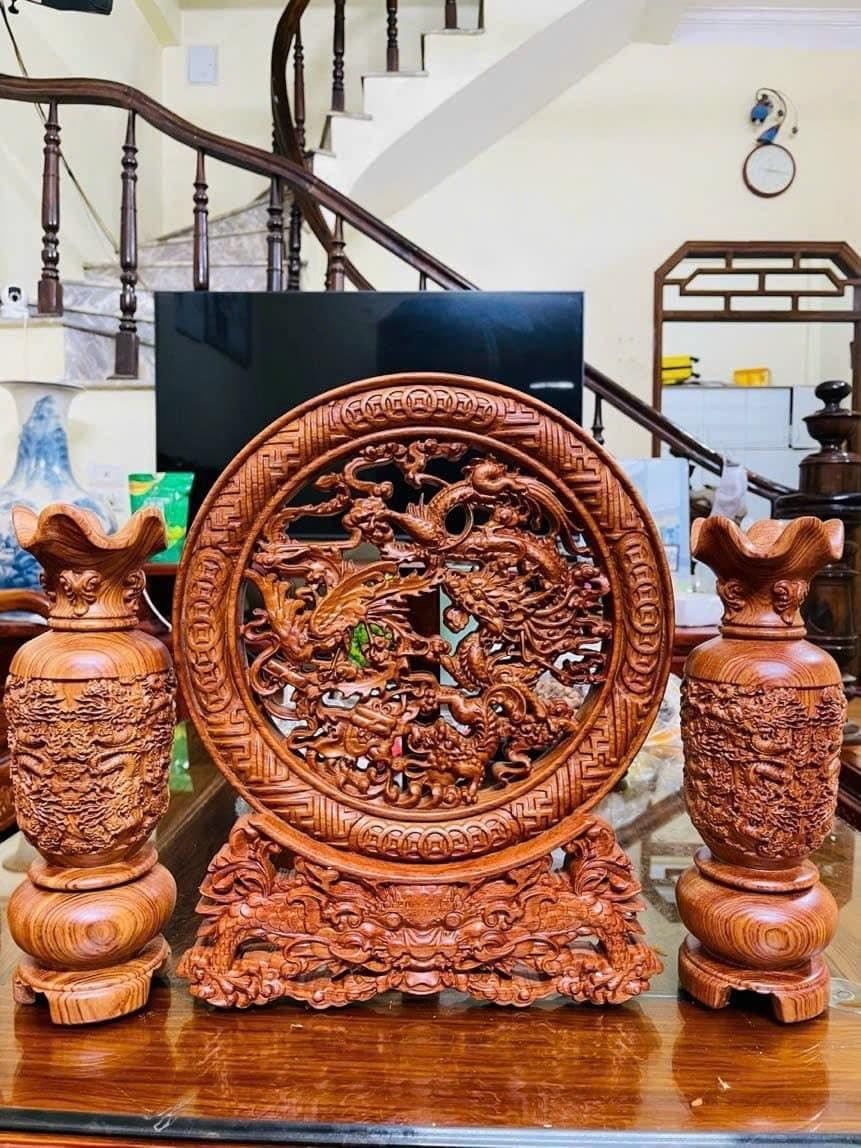 Combo 3 món tứ linh quần hội - Gỗ hương đá