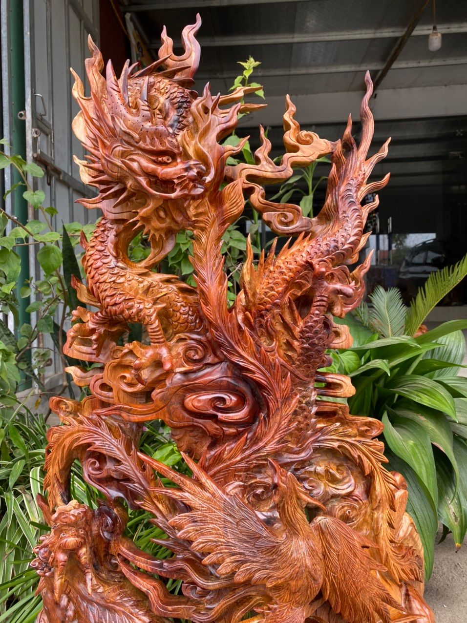 Tứ Linh (Long Lân Quy Phụng) gỗ hương Việt