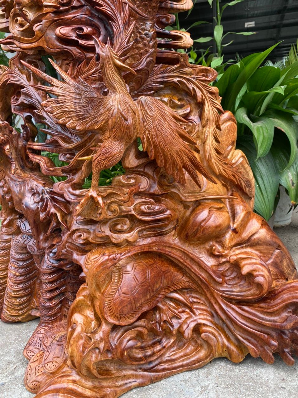 Tứ Linh (Long Lân Quy Phụng) gỗ hương Việt