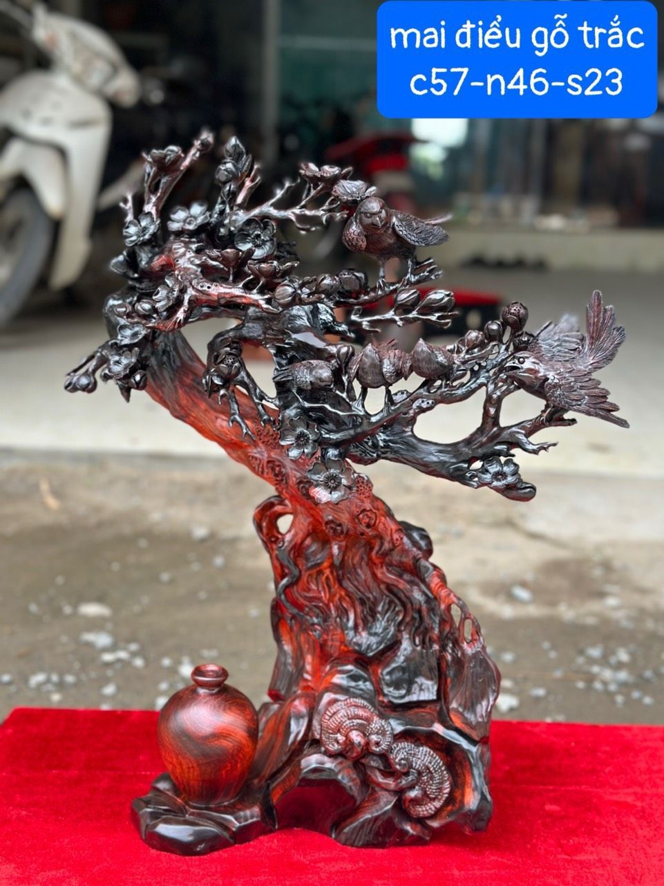 Mai Điểu gỗ trắc đỏ đen