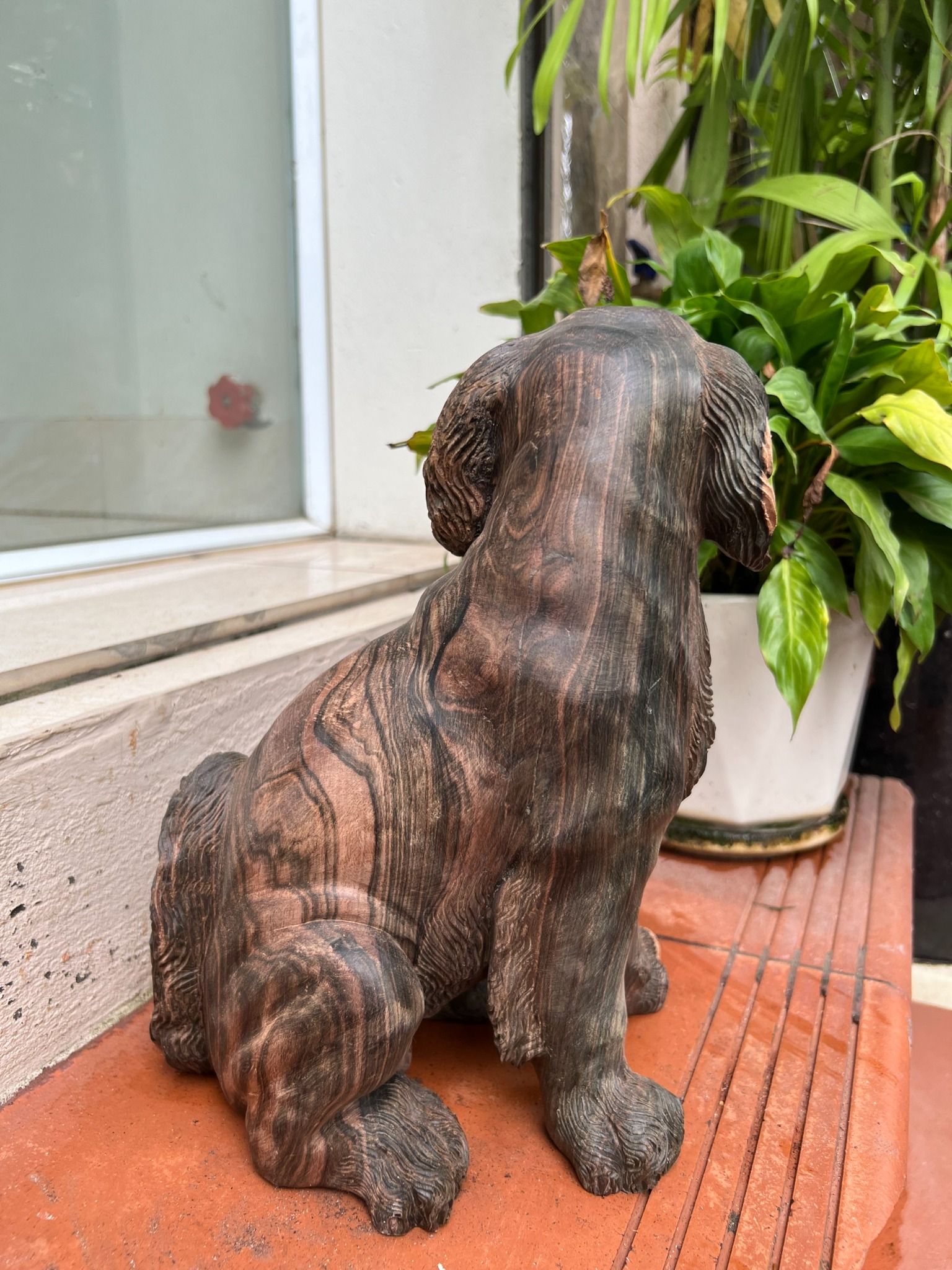 Cún gỗ mun hoa liền khối