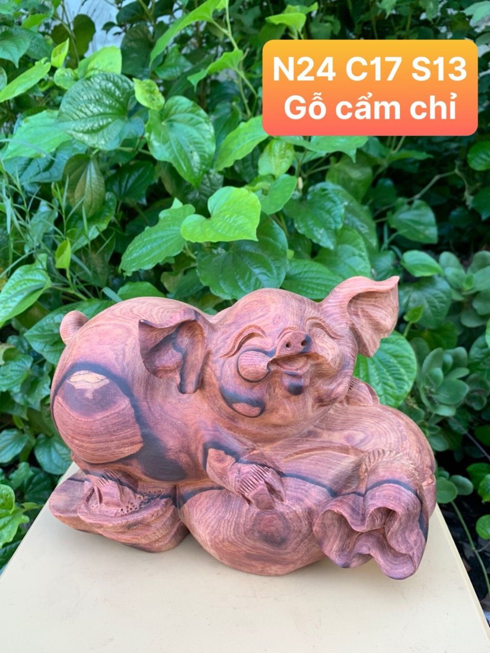 Sản Phẩm Heo Đứng Gỗ Cẩm Chỉ