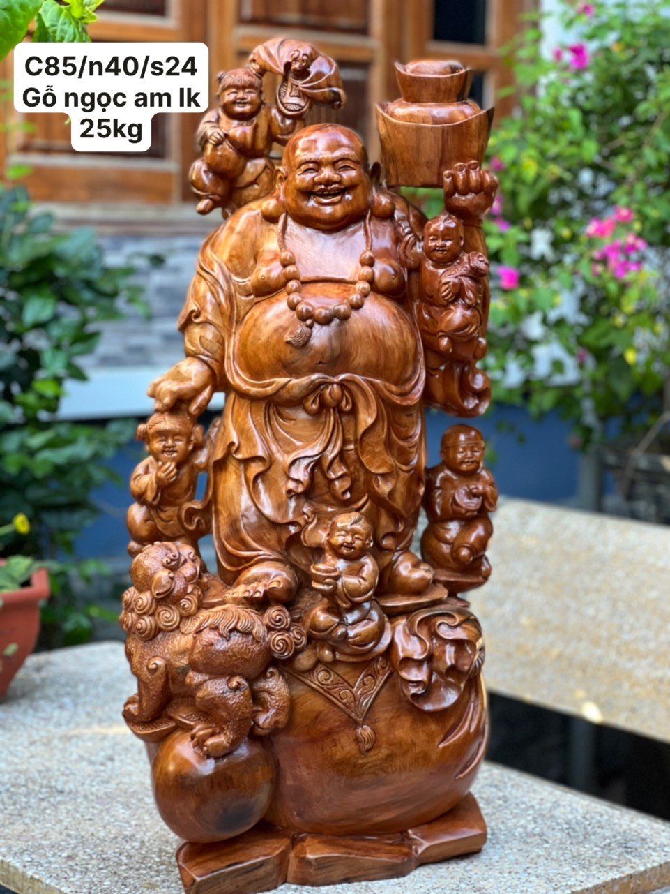 Sản Phẩm Di Lặc Ngũ Phúc Thuần Nghê Gỗ Ngọc Am