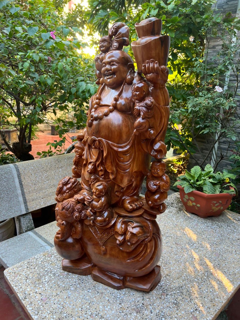 Sản Phẩm Di Lặc Ngũ Phúc Thuần Nghê Gỗ Ngọc Am