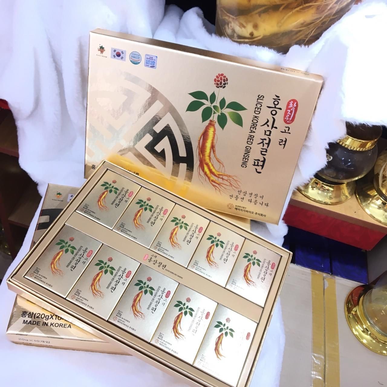 Hồng Sâm thái lát tẩm Mật Ong Sliced Korea Red Ginseng BKHE-001600KR-0012
