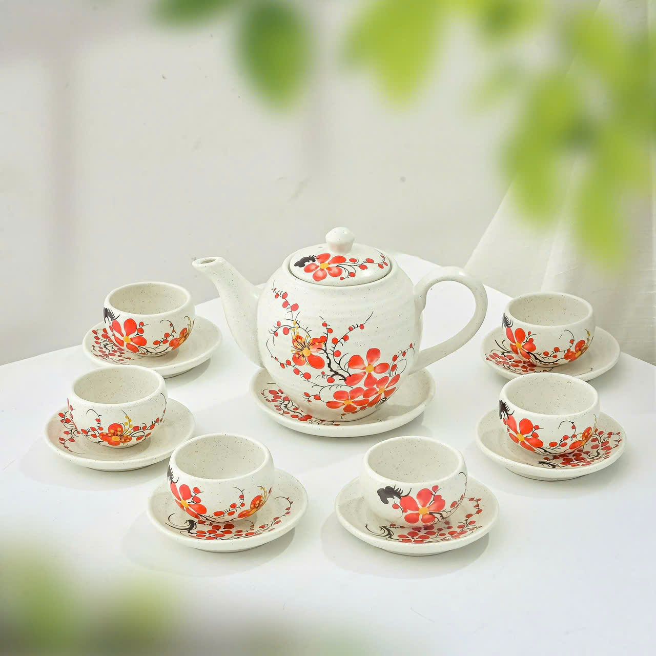Bộ Ấm Chén Hoa Rực Rỡ