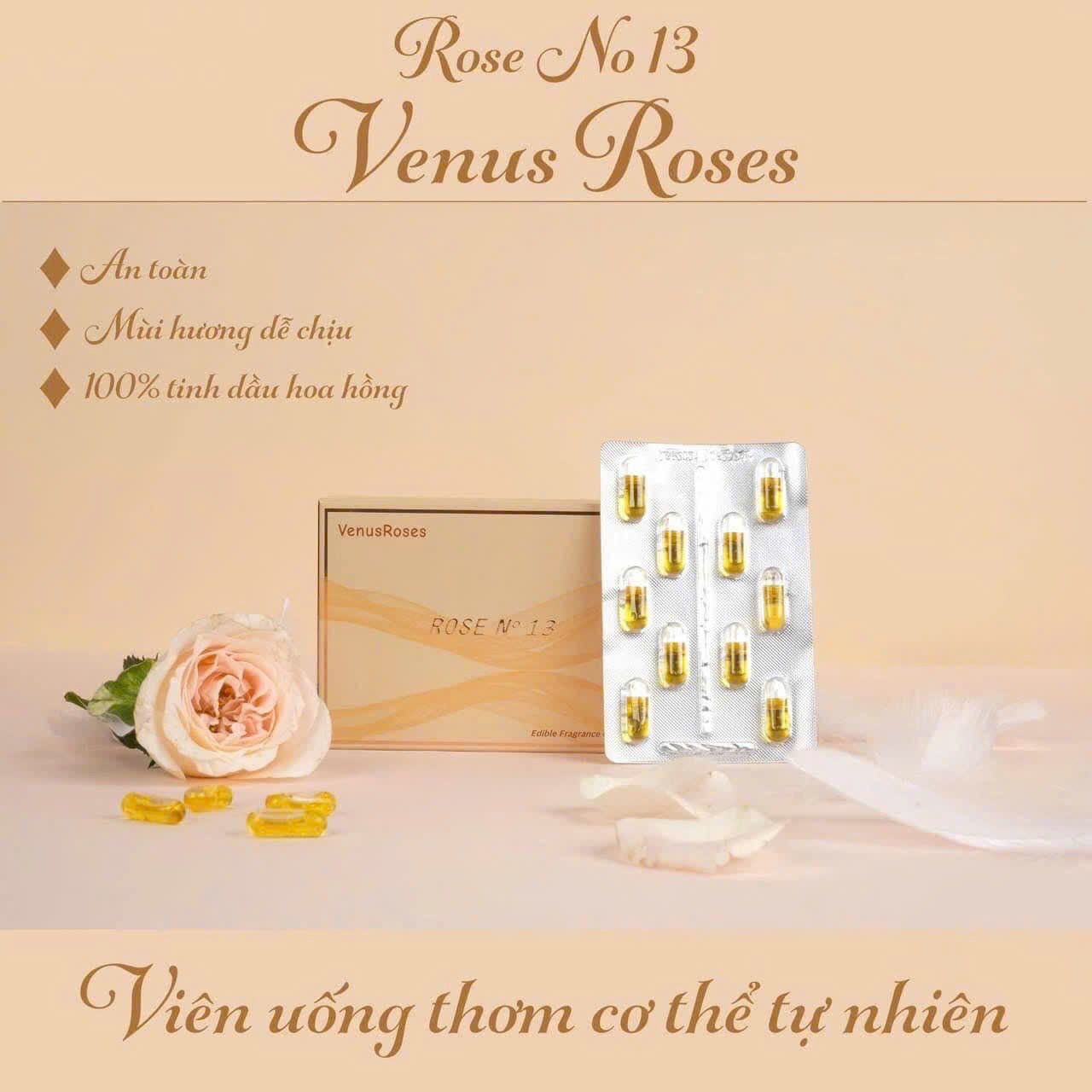 Viên Uống Tỏa Hương Thơm Cơ Thể Venus Roses Rose N°13