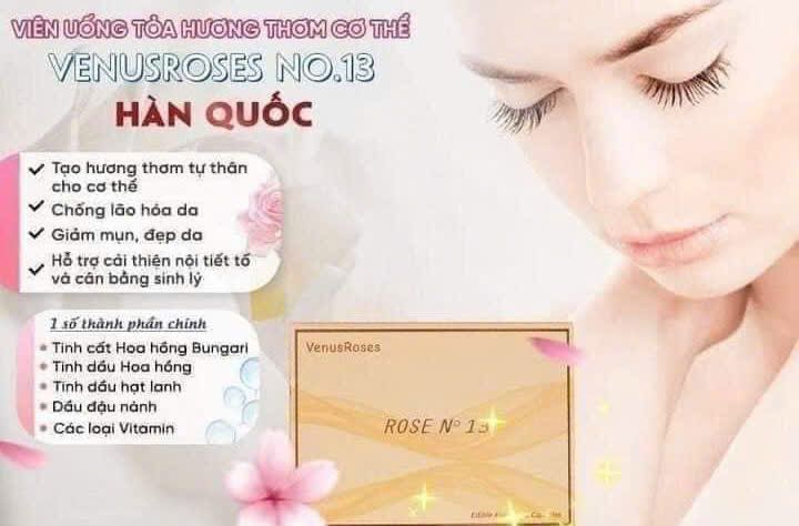 Viên Uống Tỏa Hương Thơm Cơ Thể Venus Roses Rose N°13