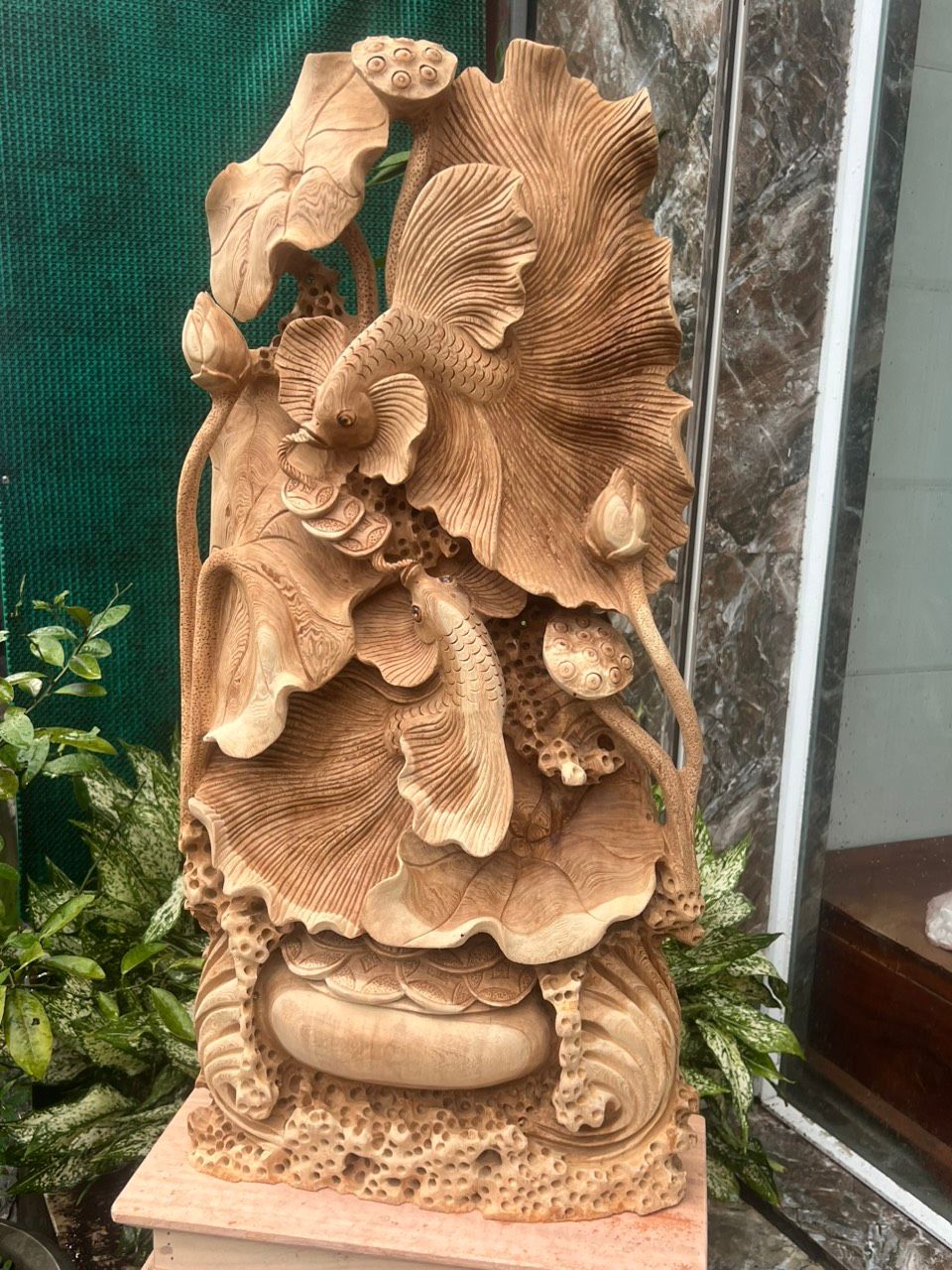 Cá Xiêm Uyn Ơng (Gỗ Ngọc Am Liền Khối)