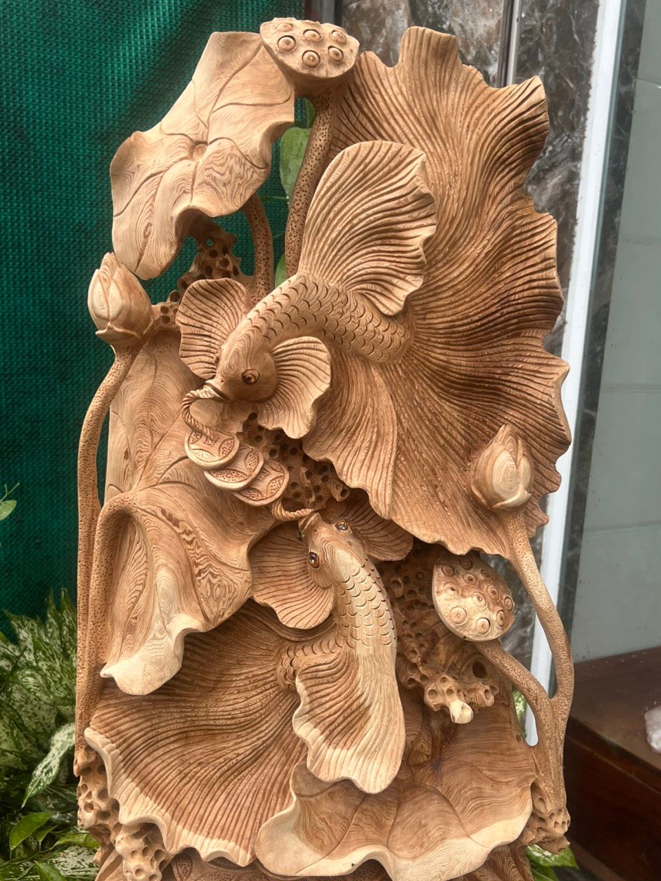 Cá Xiêm Uyn Ơng (Gỗ Ngọc Am Liền Khối)