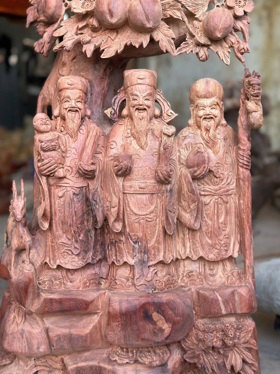 Tượng Tam Đa Gỗ Hương