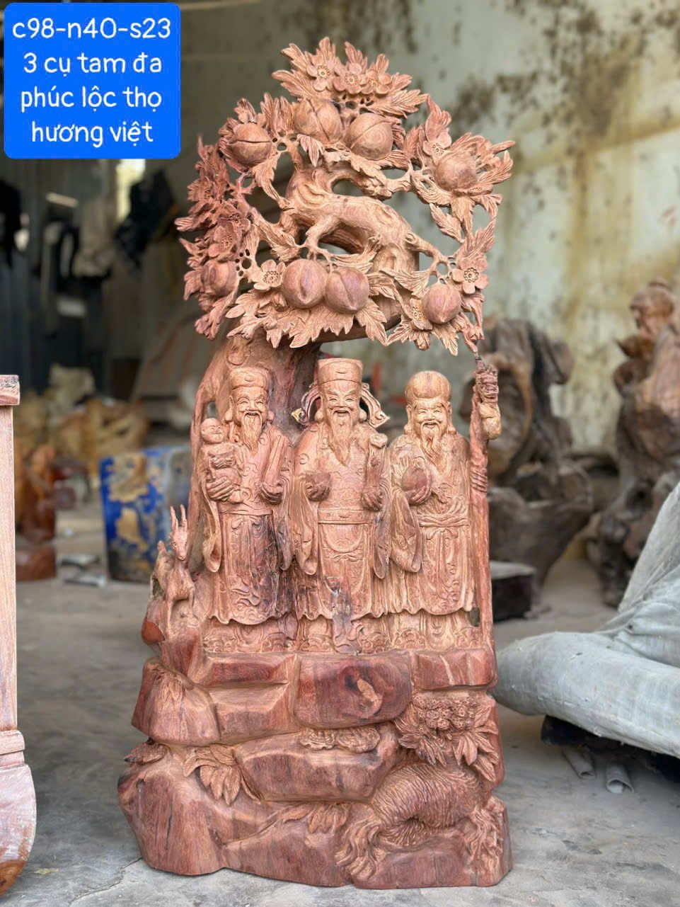 Tượng Tam Đa Gỗ Hương