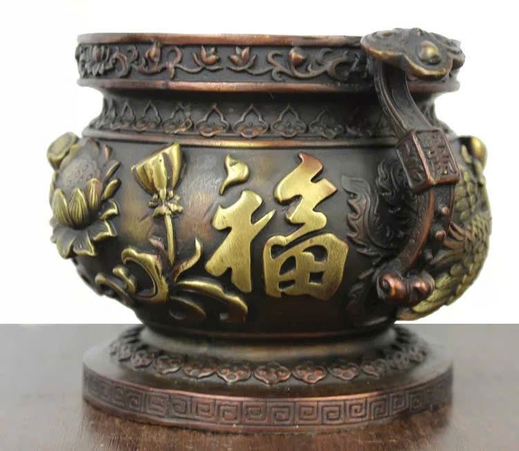 Lư hương sen bằng đồng