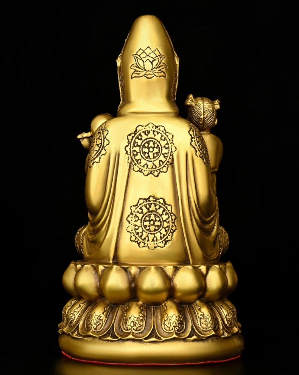Tượng Quan Âm và 2 đứa trẻ bằng đồng