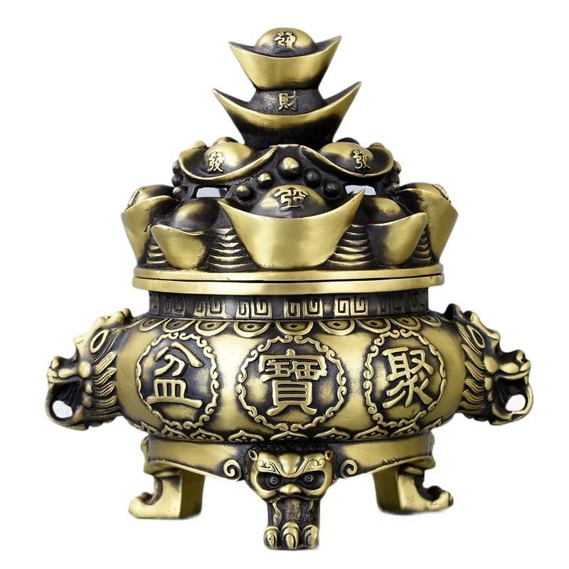 Lư hương thỏi vàng may mắn